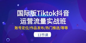 国际版Tiktok抖音运营流量实战班：账号定位/作品发布/热门推送/等等（13节）-创客聚集地