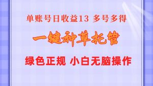 一键种草托管 单账号日收益13元  10个账号一天130  绿色稳定 可无限推广-创客聚集地