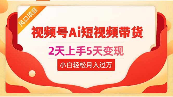2天上手5天变现视频号Ai短视频带货0粉丝0基础小白轻松月入过万-创客聚集地