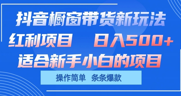抖音橱窗带货新玩法，单日收益几张，操作简单，条条爆款-创客聚集地