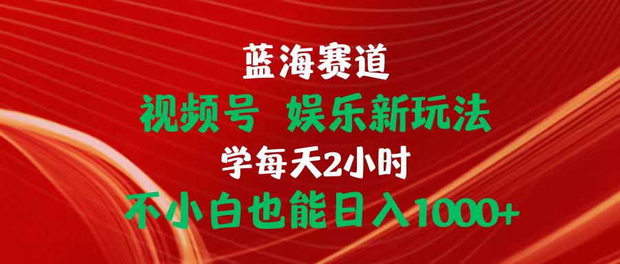 蓝海赛道视频号 娱乐新玩法每天2小时小白也能日入1000+-创客聚集地