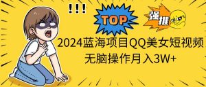 2024蓝海项目QQ美女短视频无脑操作月入3W+-创客聚集地