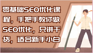 零基础SEO优化课程，手把手教你做SEO优化，只讲干货，适合新手小白-创客聚集地
