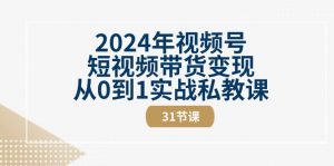 2024年视频号短视频带货变现从0到1实战私教课（31节视频课）-创客聚集地