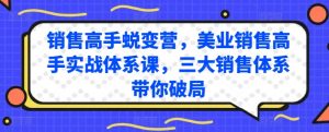 销售高手蜕变营,美业销售高手实战体系课,三大销售体系带你破局-创客聚集地