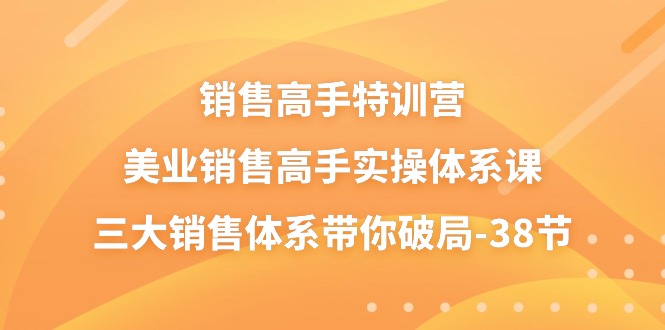 销售-高手特训营，美业-销售高手实操体系课，三大销售体系带你破局-38节-创客聚集地