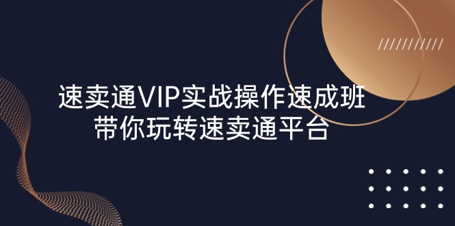 速卖通 VIP实战操作-速成班，带你玩转速卖通平台（23节）-创客聚集地