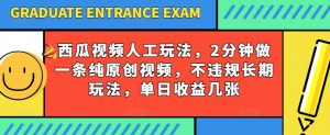 西瓜视频写字玩法，2分钟做一条纯原创视频，不违规长期玩法，单日收益几张-创客聚集地