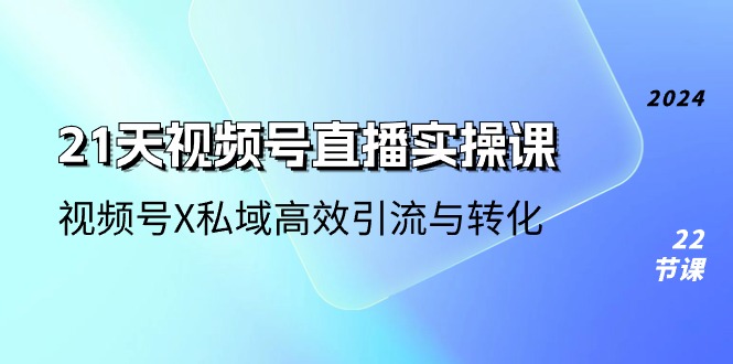 21天视频号直播实操课，视频号X私域高效引流与转化（22节课）-创客聚集地