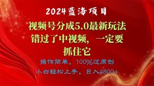 2024蓝海项目，视频号分成计划5.0最新玩法，错过了中视频，一定要抓住…-创客聚集地