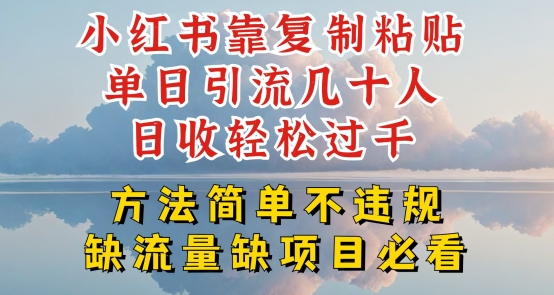 小红书靠复制粘贴单日引流几十人目收轻松过千，方法简单不违规-创客聚集地