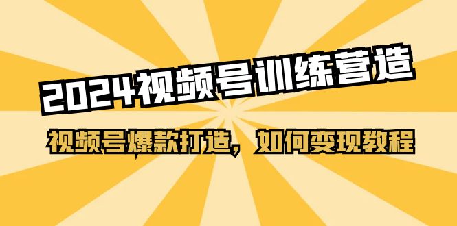 2024视频号训练营，视频号爆款打造，如何变现教程（20节课）-创客聚集地
