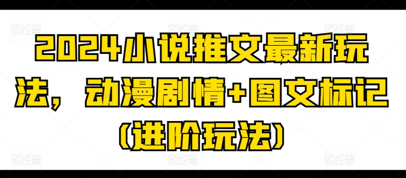 2024小说推文最新玩法，动漫剧情+图文标记(进阶玩法)-创客聚集地