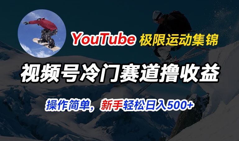 视频号冷门赛道撸收益，YouTube搬运极限运动集锦，暴力起号，操作简单流量高，轻松日入5张-创客聚集地