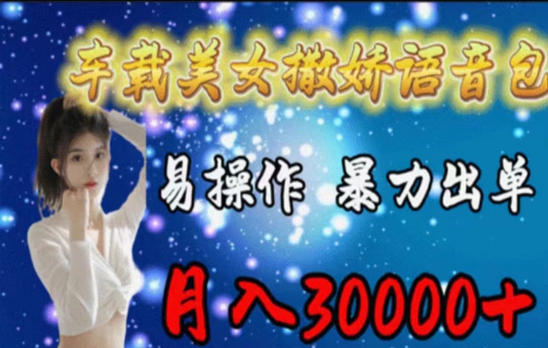 车载美女撒娇语音包，执行就出单，月入3000＋，小白看完课程就能马上实操-创客聚集地