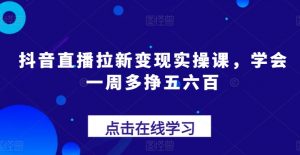 抖音直播拉新变现实操课，学会一周多挣五六百-创客聚集地