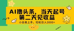 AI撸头条,轻松日入3000+,当天起号,第二天见收益。-创客聚集地
