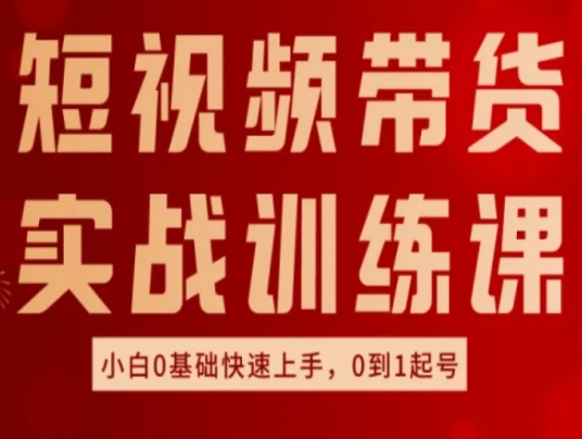 短视频带货实战训练课，好物分享实操，小白0基础快速上手，0到1起号-创客聚集地