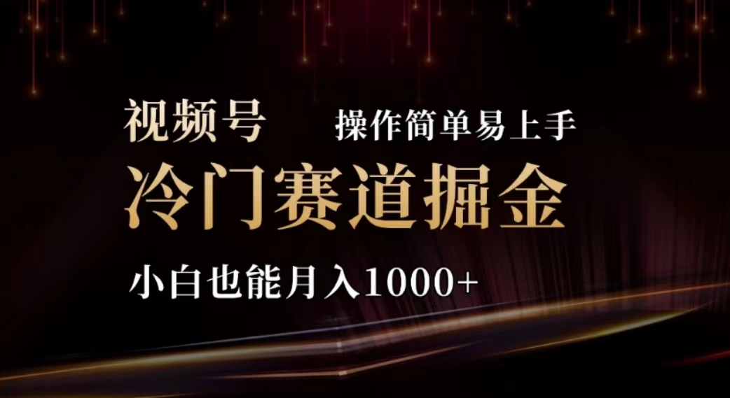 2024视频号冷门赛道掘金，操作简单轻松上手，小白也能月入1000+-创客聚集地