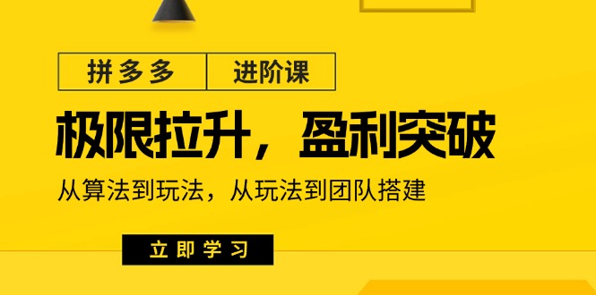 拼多多·进阶课：极限拉升/盈利突破：从算法到玩法 从玩法到团队搭建-18节-创客聚集地