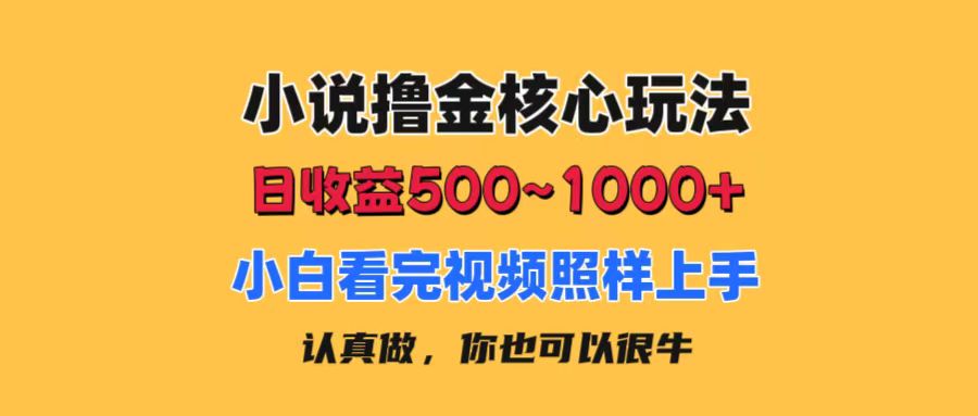小说撸金核心玩法，日收益500-1000+，小白看完照样上手，0成本有手就行-创客聚集地