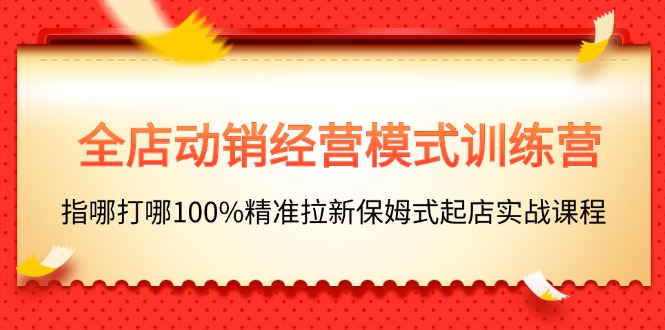 全店动销-经营模式训练营，指哪打哪100%精准拉新保姆式起店实战课程-创客聚集地