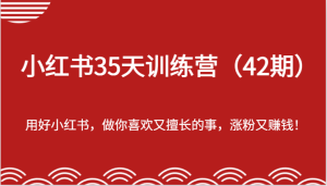 小红书35天训练营（42期）-用好小红书，做你喜欢又擅长的事，涨粉又赚钱！-创客聚集地