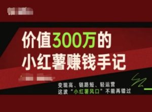 价值300万的小红书赚钱手记，变现高、链路短、轻运营，这波“小红薯风口”不能再错过-创客聚集地