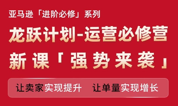 亚马逊进阶必修系列，龙跃计划-运营必修营新课，让卖家实现提升 让单量实现增长-创客聚集地