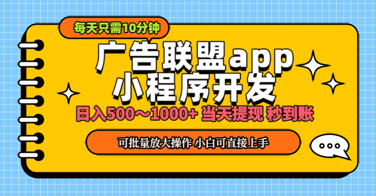 （11645期）小程序开发 广告赚钱 日入500~1000+ 小白轻松上手！-创客聚集地