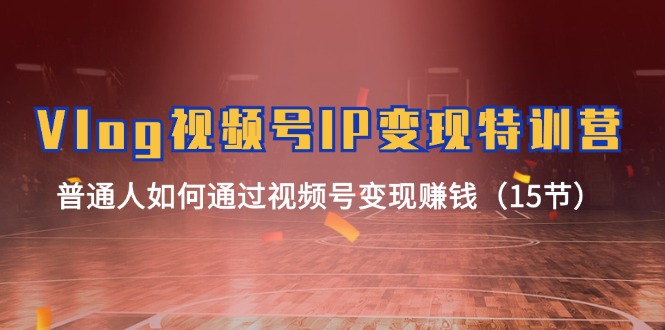 Vlog视频号IP变现特训营，普通人如何通过视频号变现赚钱（15节）-创客聚集地