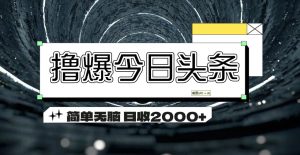 （11665期）撸爆今日头条 简单无脑操作 日收2000+-创客聚集地