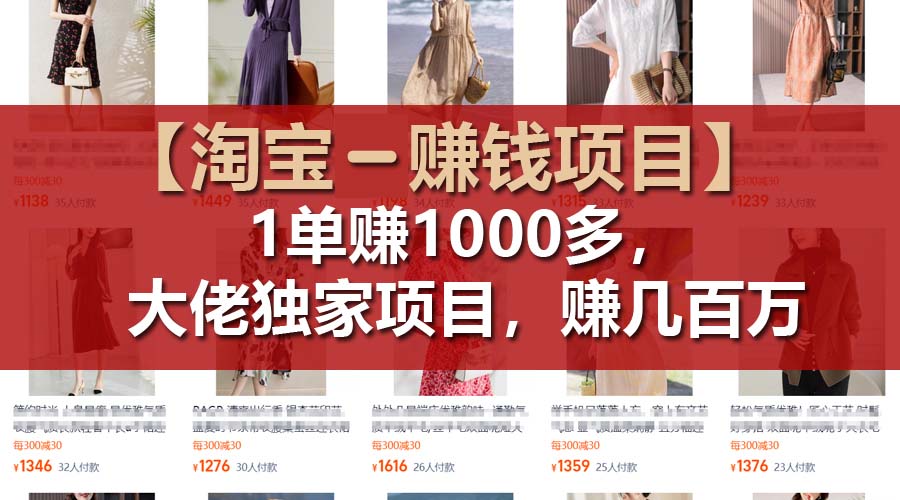 （11685期）【淘宝赚钱项目】1单可赚1000多，大佬独家项目，年赚几百万-创客聚集地