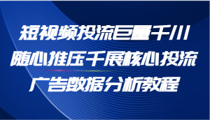 短视频投流巨量千川随心推压千展核心投流广告数据分析教程（65节）-创客聚集地