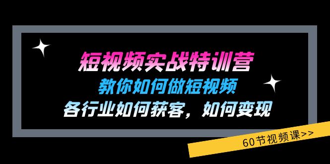 短视频实战特训营：教你如何做短视频，各行业如何获客，如何变现 (60节)-创客聚集地