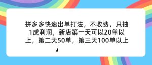 (11681期)拼多多2天起店,只合作不卖课不收费,上架产品无偿对接,只需要你回…-创客聚集地