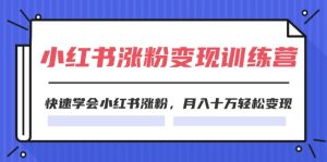 （11762期）2024小红书涨粉变现训练营，快速学会小红书涨粉，月入十万轻松变现(40节)-创客聚集地