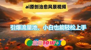 ai原创治愈风景视频，引爆流量池，小白也能轻松上手，篇篇10w+【揭秘】-创客聚集地