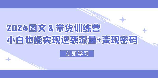 （12137期）2024 图文+带货训练营，小白也能实现逆袭流量+变现密码-创客聚集地