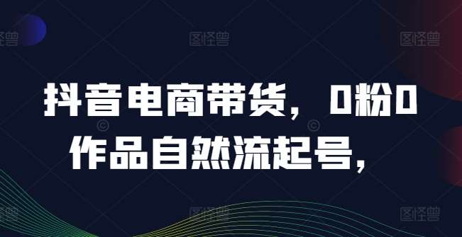 抖音电商带货，0粉0作品自然流起号，热销20多万人的抖音课程的经验分享-创客聚集地