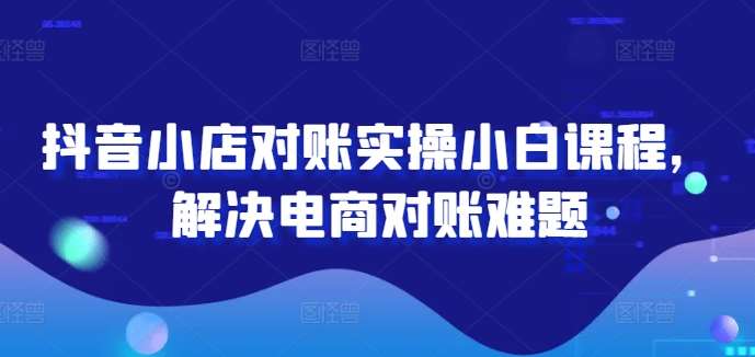 抖音小店对账实操小白课程，解决电商对账难题-创客聚集地