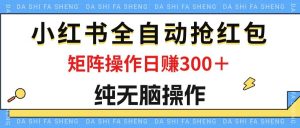 （12151期）最新小红书全自动抢红包，单号一天50＋  矩阵操作日入300＋，纯无脑操作-创客聚集地