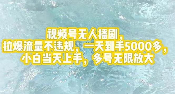 （12166期）视频号无人播剧，拉爆流量不违规，一天到手5000多，小白当天上手，多号…-创客聚集地