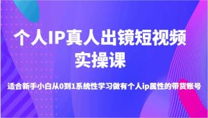 个人IP真人出镜短视频实操课-适合新手小白从0到1系统性学习做有个人ip属性的带货账号-创客聚集地