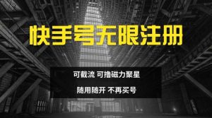 快手无限注册，可截流，可撸磁力聚星，随用随开，不再买号【揭秘】-创客聚集地