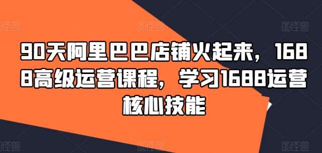 90天阿里巴巴店铺火起来，1688高级运营课程，学习1688运营核心技能-创客聚集地