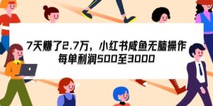 （12192期）7天收了2.7万，小红书咸鱼无脑操作，每单利润500至3000-创客聚集地