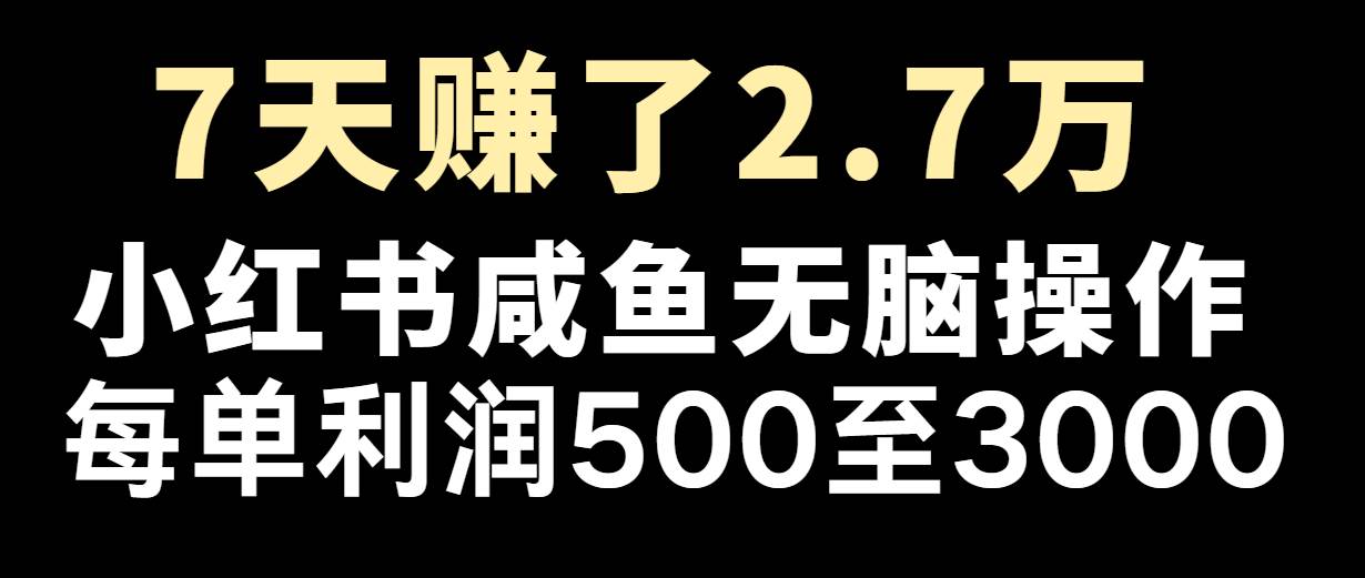 七天赚了2.7万！每单利润最少500+，轻松月入5万+小白有手就行-创客聚集地