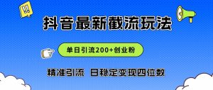 (12197期)2024年抖音评论区最新截流玩法,日引200+创业粉,日稳定变现四位数实操…-创客聚集地