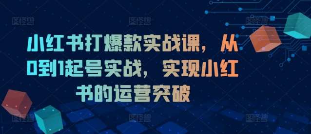 小红书打爆款实战课，从0到1起号实战，实现小红书的运营突破-创客聚集地
